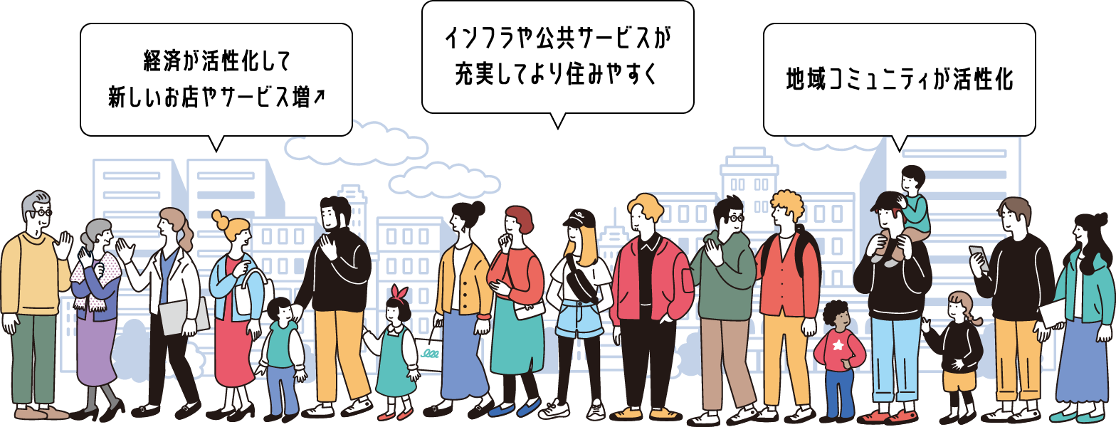 人口増加率半端ない大村市イメージイラスト